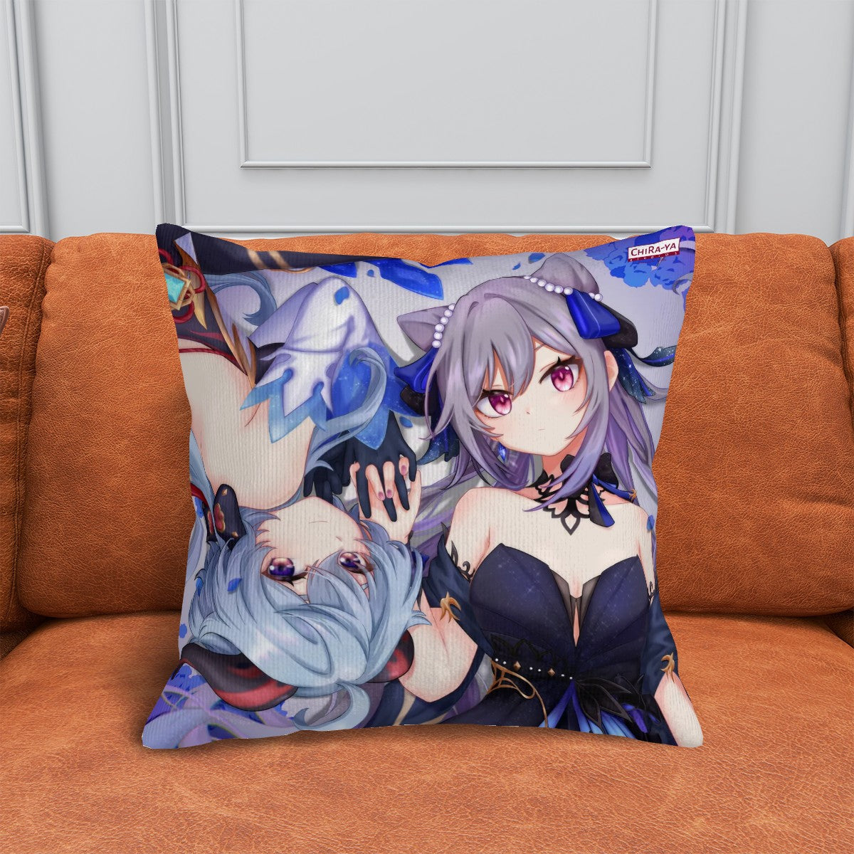Genshin Impact Corduroy Throw Pillow Cover - Ganyu & Keqing: "Ganqing Impact"