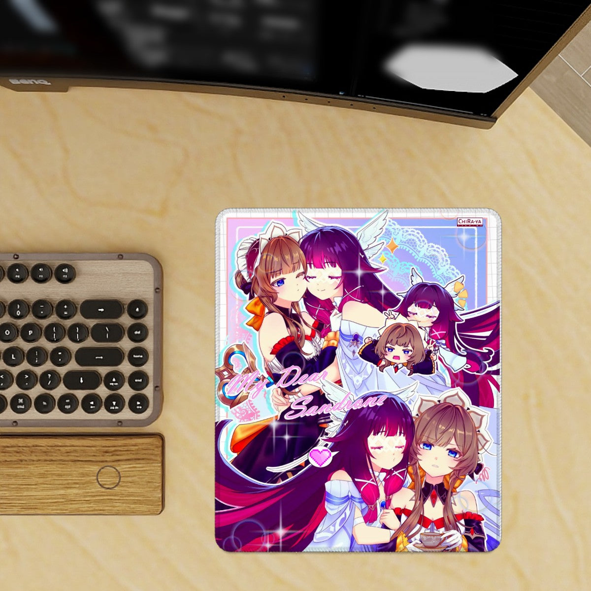 Genshin Impact Gaming Mouse Pad (Vertical) - Columbina & Sandrone: "Teatime" Chiraya Studios