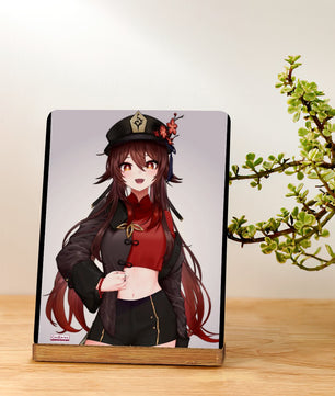 Genshin Impact Metal Print with Stand - Hu Tao: 