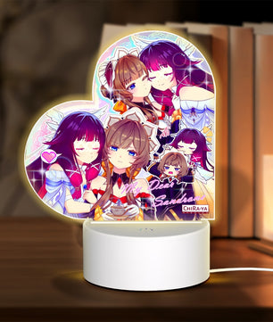 Genshin Impact Heart-Shaped Night Light - Columbina & Sandrone: 