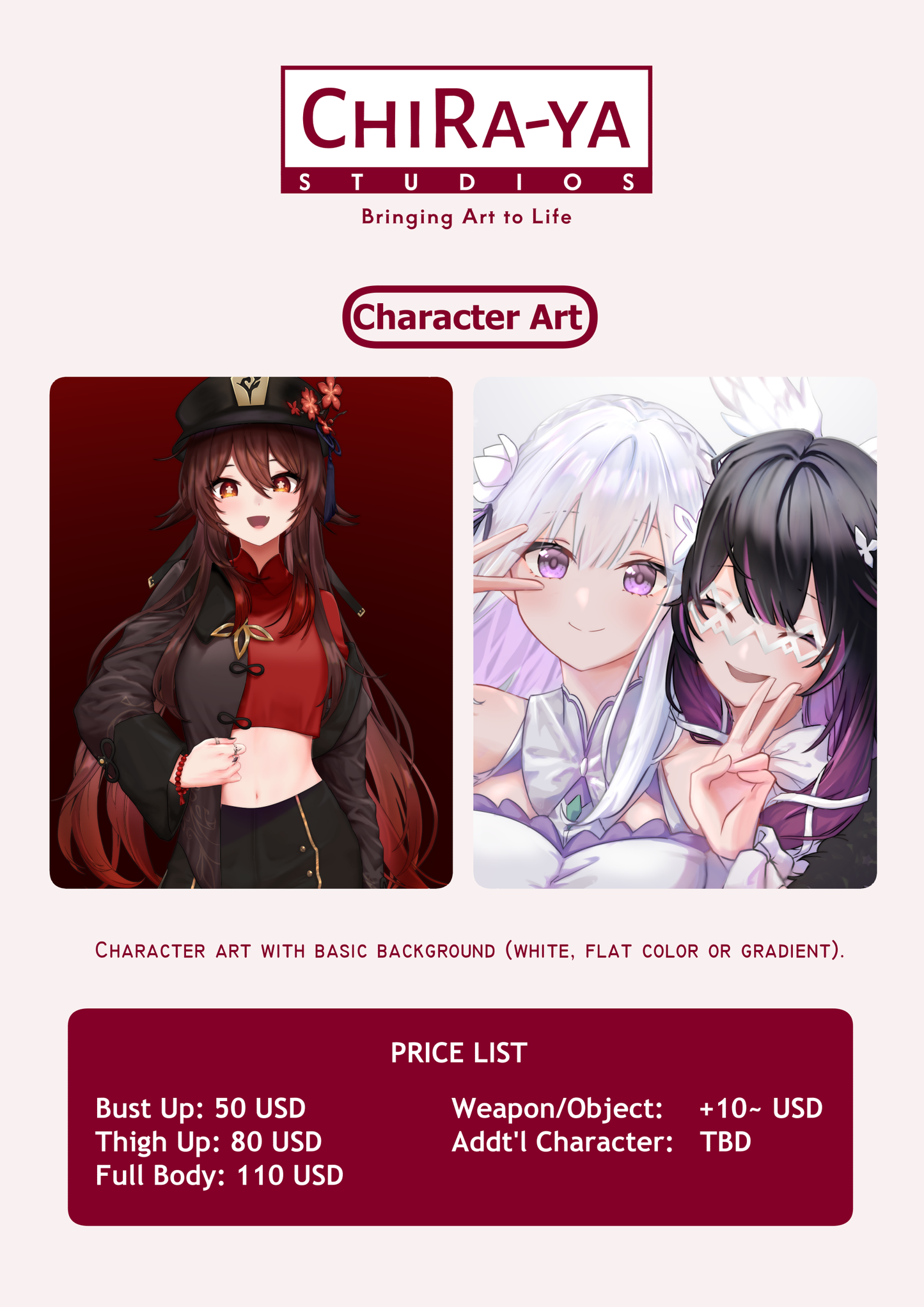 Custom Art Commission by Chiraya Studios (Quote Required)