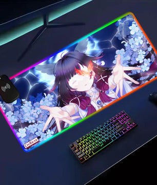 Genshin Impact Columbina (Cui Lacrimosae) anime RGB gaming mouse pad by Chiraya Studios