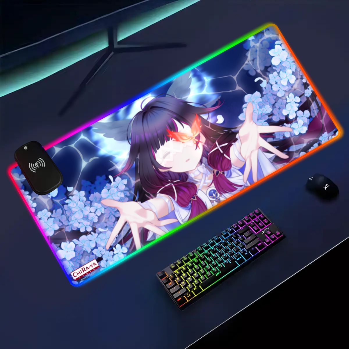 Genshin Impact Columbina (Cui Lacrimosae) anime RGB gaming mouse pad by Chiraya Studios