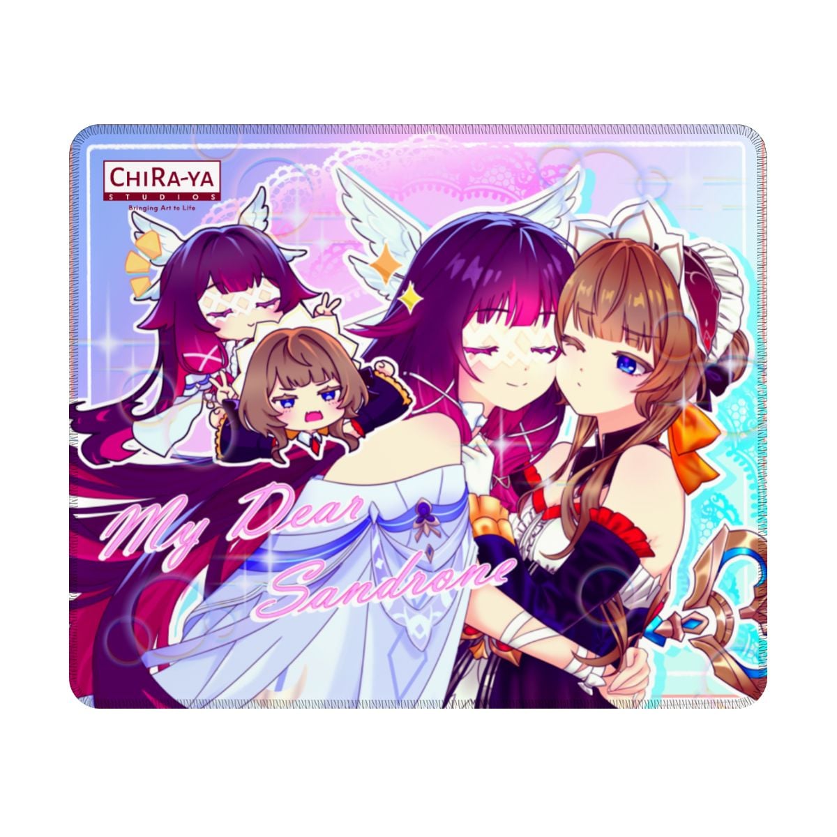 Genshin Impact Columbina and Sandrone anime gaming mouse pad by Chiraya Studios