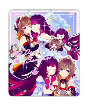 Genshin Impact Columbina and Sandrone anime vertical gaming mouse pad by Chiraya Studios