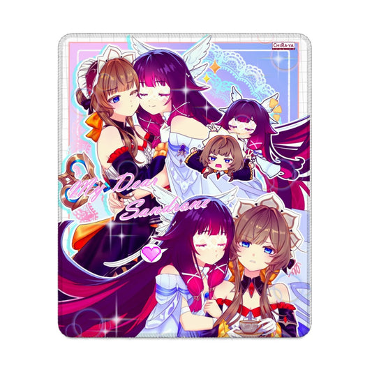 Genshin Impact Columbina and Sandrone anime vertical gaming mouse pad by Chiraya Studios
