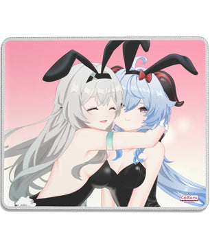 Genshin Impact x Honkai Star Rail Firefly and Ganyu anime gaming mouse pad Commissioned Fan Art design by Chiraya Studios