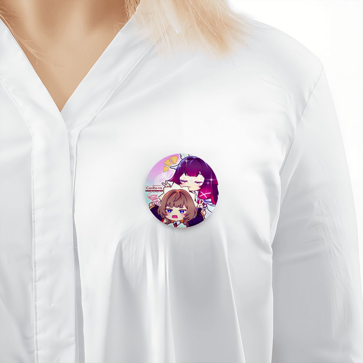 Genshin Impact Pin Badge - Columbina & Sandrone: "Teatime" (Chibi Version) Chiraya Studios