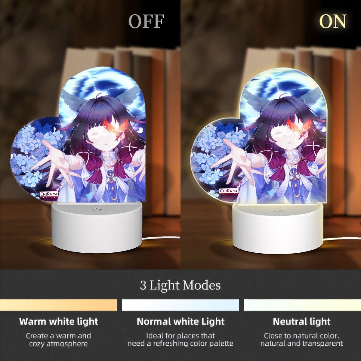 Genshin Impact Heart-Shaped Night Light - Columbina: "Cui Lacrimosae"