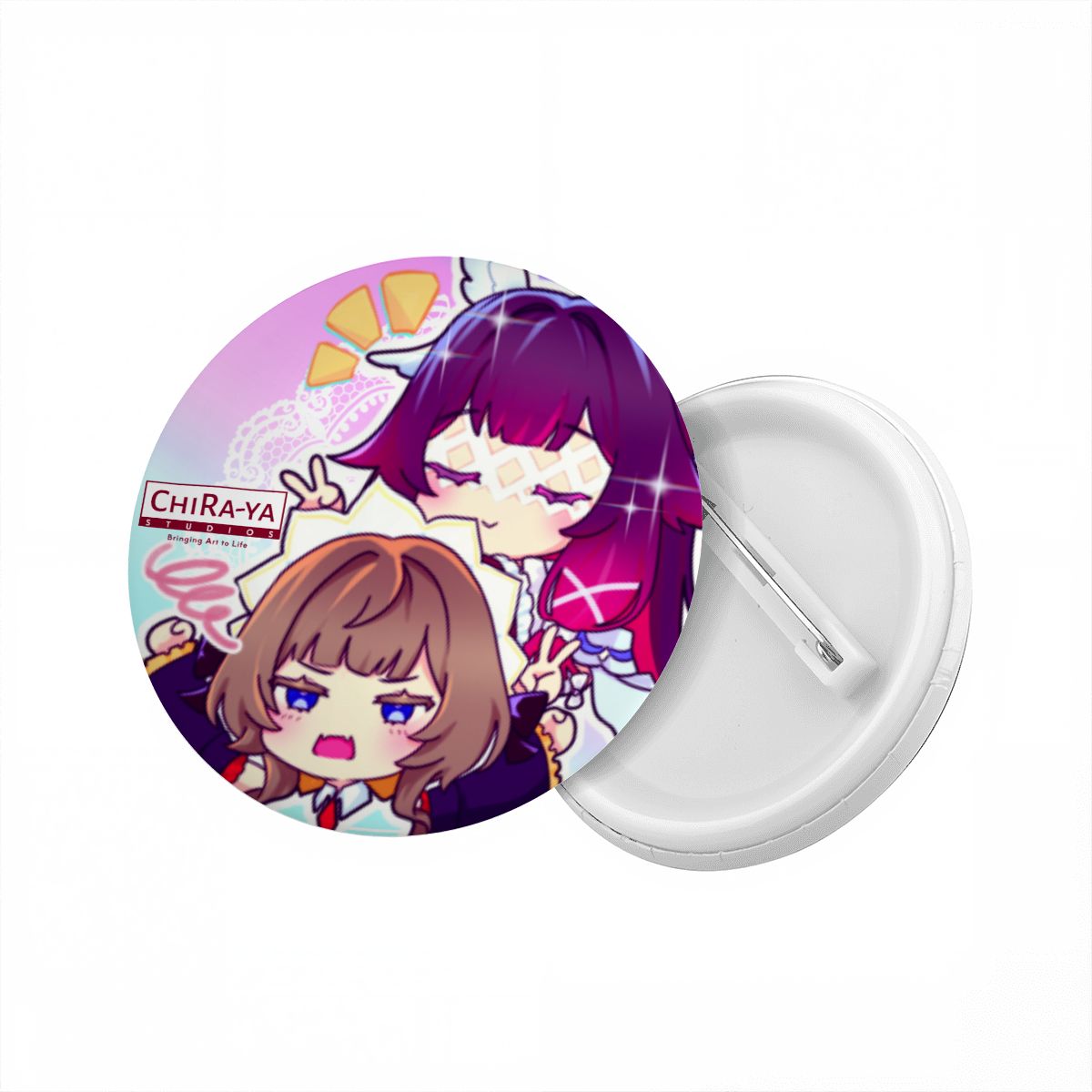 Genshin Impact Pin Badge - Columbina & Sandrone: "Teatime" (Chibi Version) Chiraya Studios
