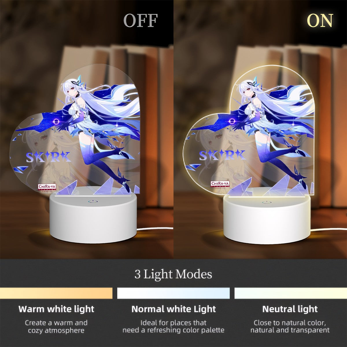 Genshin Impact Heart-Shaped Night Light - Skirk: 