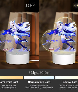 Genshin Impact Heart-Shaped Night Light - Skirk: 
