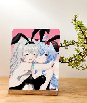 Genshin Impact x Honkai Star Rail Metal Print with Stand - Firefly & Ganyu: 