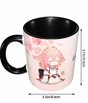 Genshin Impact Ceramic Mug - Raiden Shogun & Yae Miko: The Irodori Statues of Eimiko