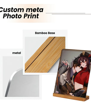 Genshin Impact Metal Print with Stand - Hu Tao & Zhongli: 