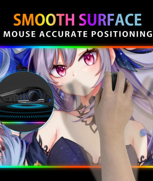 Genshin Impact Premium RGB Gaming Mouse Pad (with Wireless Charging) - Ganyu & Keqing: 