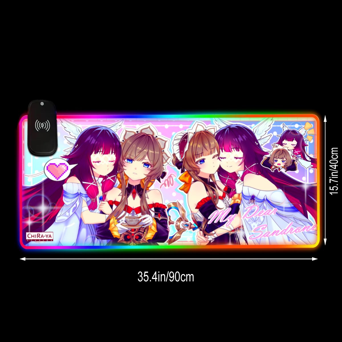 Genshin Impact Premium RGB Gaming Mouse Pad (with Wireless Charging) - Columbina & Sandrone: "Teatime" Chiraya Studios