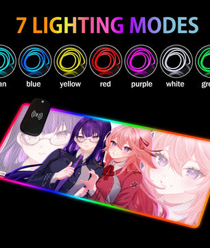 Genshin Impact x Lycoris Recoil Premium RGB Gaming Mouse Pad (with Wireless Charging) - Raiden Ei & Yae Miko: 