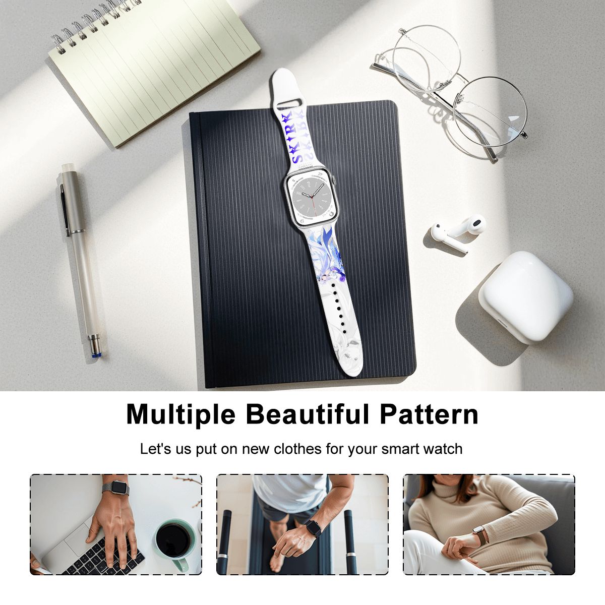 Double Buckle Apple Watch Band Gold Chiraya Logo Chiraya Studios