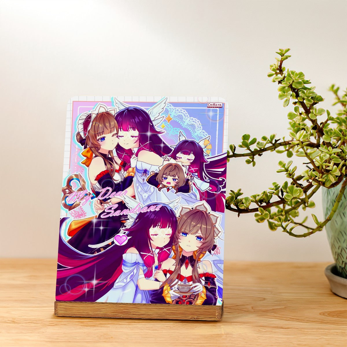 Genshin Impact Metal Print with Stand - Columbina & Sandrone: "Teatime"