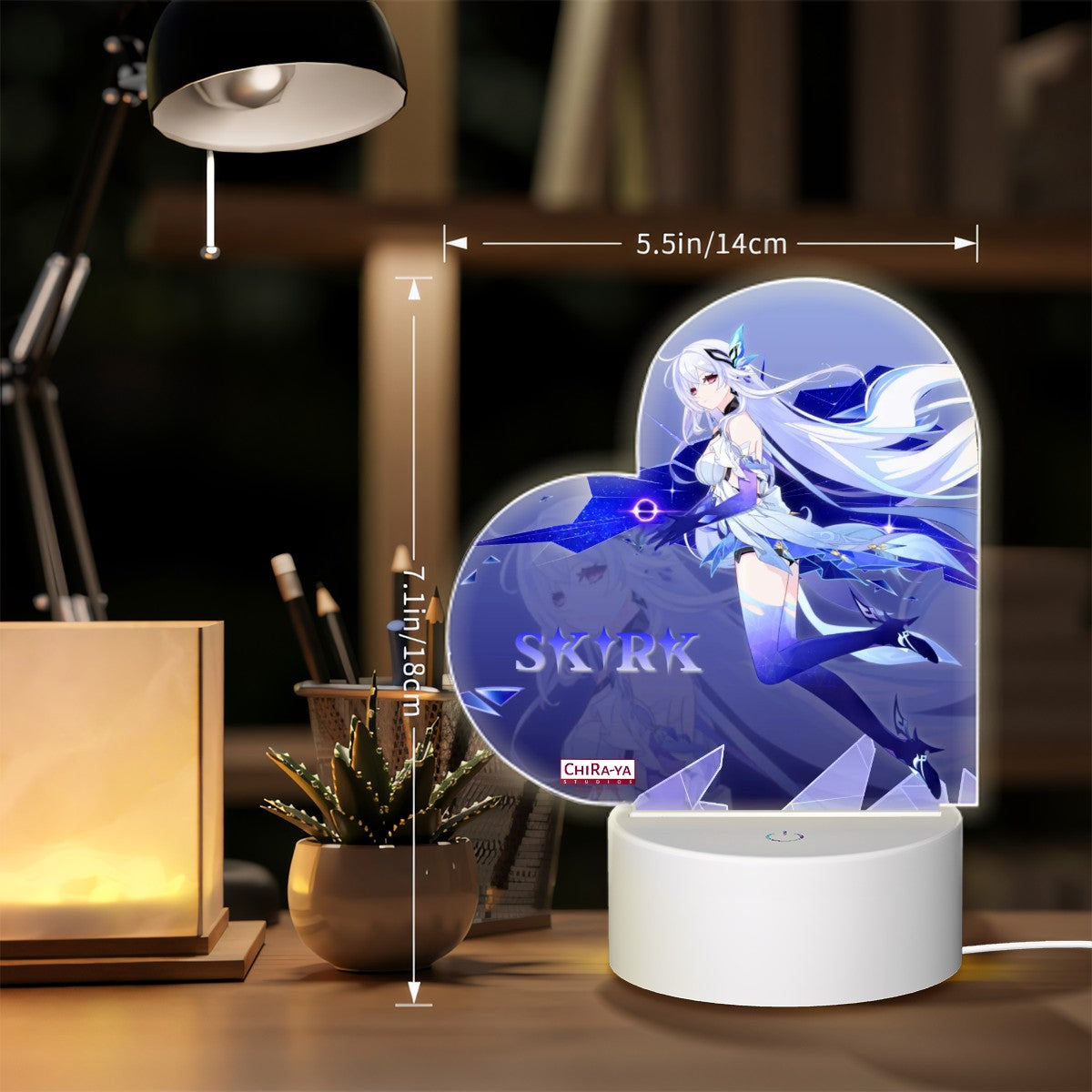 Genshin Impact Heart-Shaped Night Light - Skirk: 