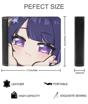 Genshin Impact Squishy Series Leather Wallet - Raiden Shogun