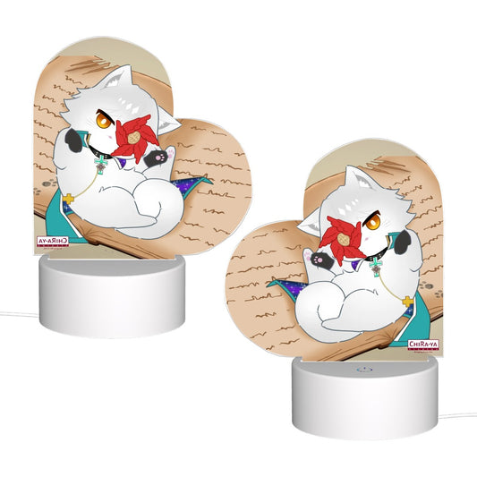 Guilty Gear Cat Asuka LED night light acrylic lamp design; front and back