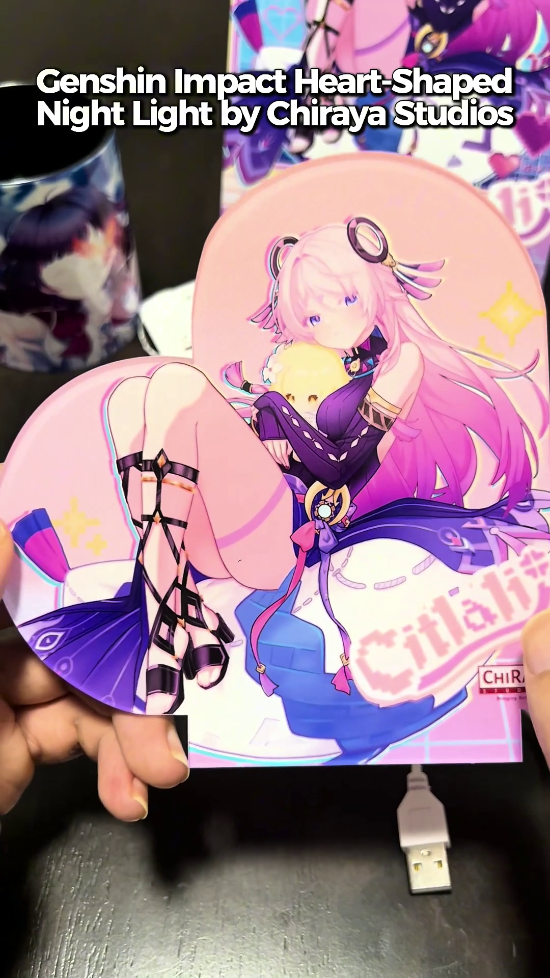 Genshin Impact Heart-Shaped Night Light - Columbina: 